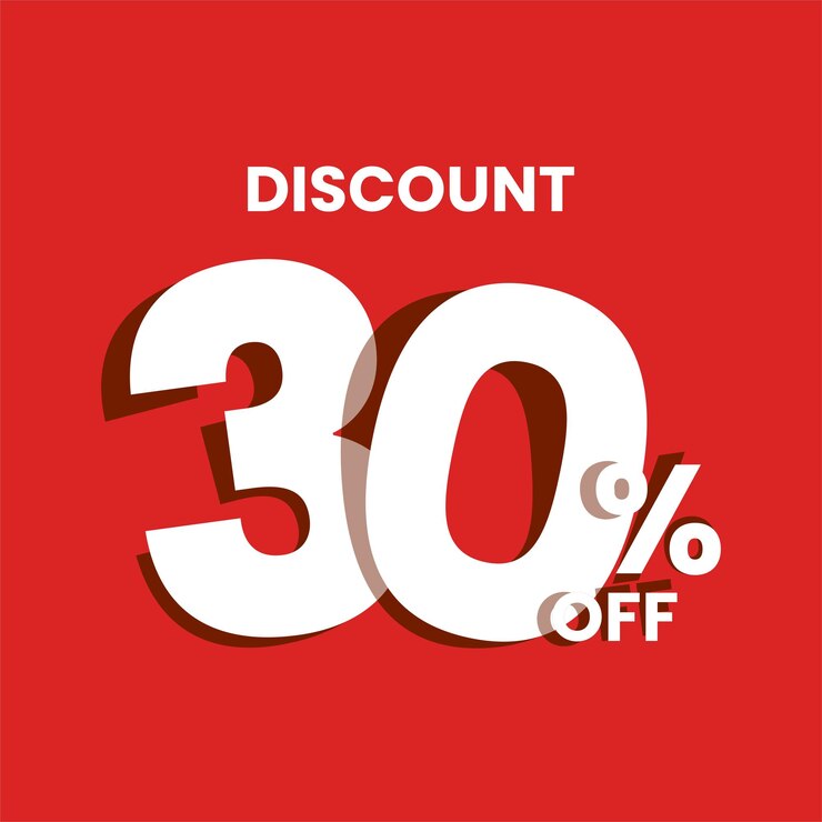 Vecteur étiquette de remise avec 30% de remise