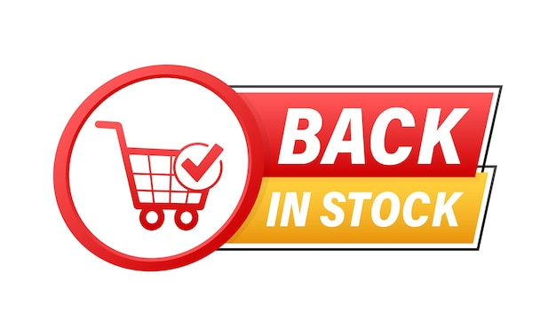 Étiquette De Retour En Stock Promotion D'achat En Ligne Panier D'achat Illustration De Stock Vectoriel