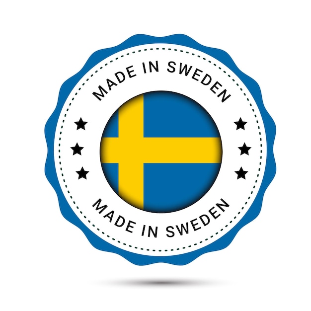 Étiquette Ronde Fabriquée En Suède Logo Moderne Fabriqué En Suède