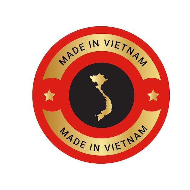 Étiquette Ronde Made In Vietnam Logo Moderne Made In Vietnam