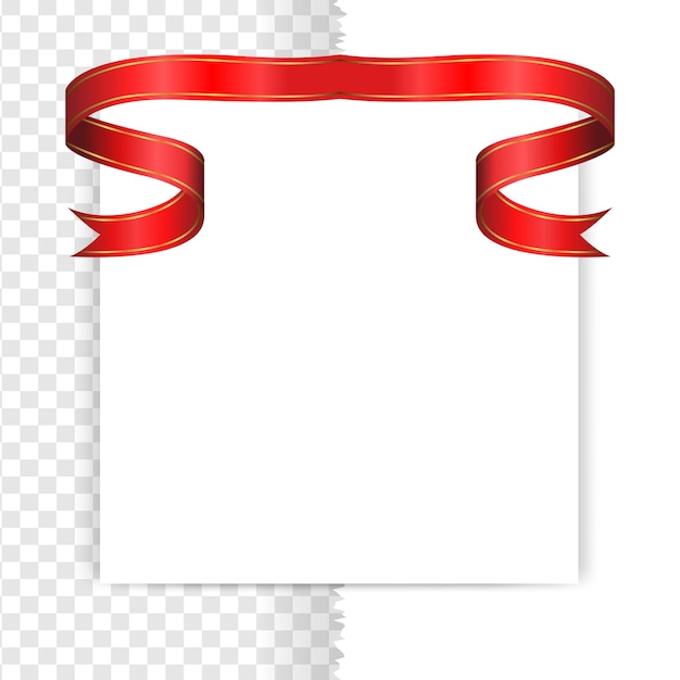 Vecteur Étiquette rouge avec ruban d'angle cadre de modèle de page vide isolé sur le fond