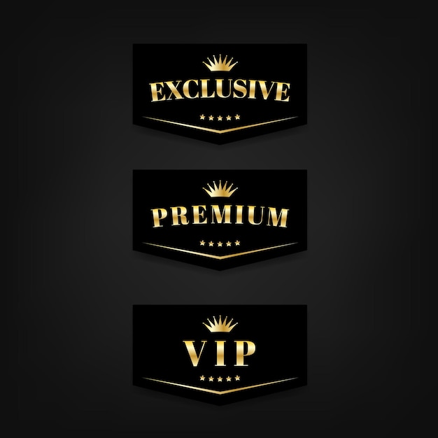 Vecteur Étiquette de signe vip exclusive et premium