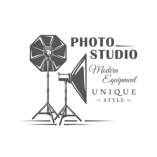 Étiquette De Studio Photo Isolée Sur Fond Blanc élément De Design Illustration Vectorielle