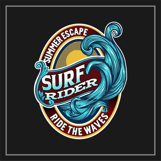 Étiquette Surf Rider Ride The Waves