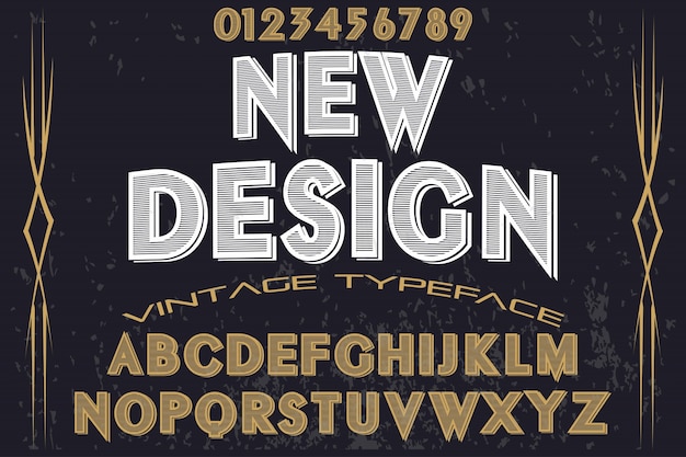 étiquette de typographie de polices de caractères