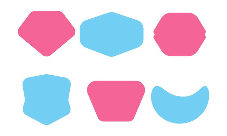Vecteur étiquette de vente dessinée à la main contour discount bleu et rose illustration isolée