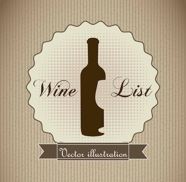 Vecteur Étiquette de vin sur illustration vectorielle fond marron