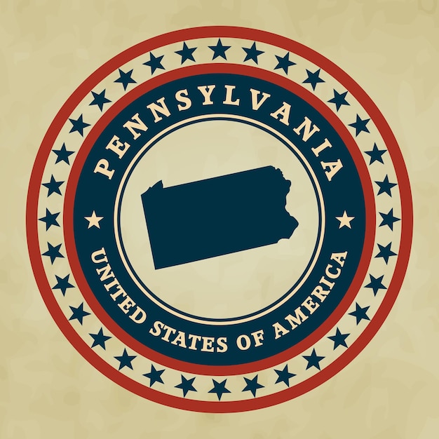 Étiquette vintage Pennsylvanie