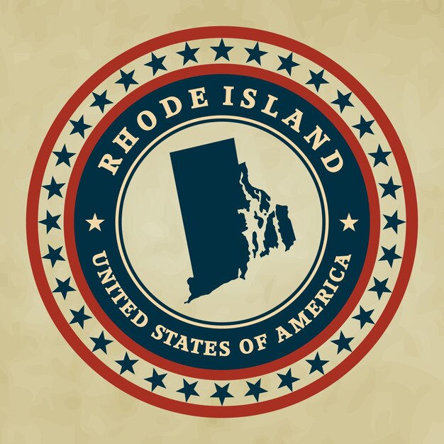 Étiquette Vintage Rhode Island