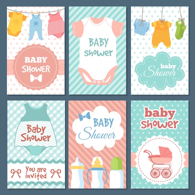 Étiquettes ou cartes pour le forfait douche de bébé.