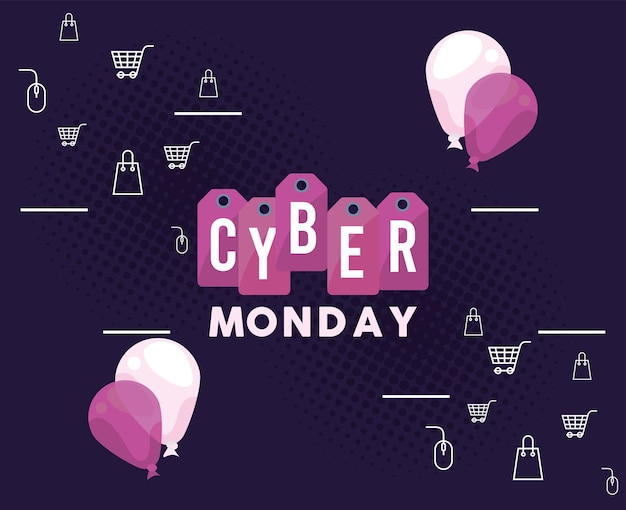 Étiquettes Du Cyber Monday Suspendues