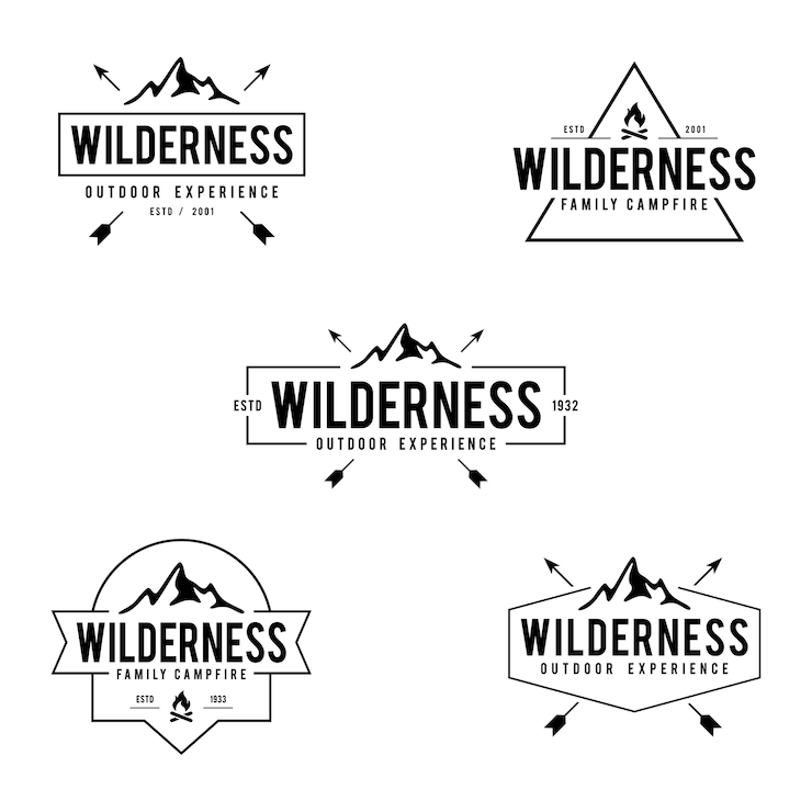 Vecteur étiquettes de montagne en plein air vintage et badges