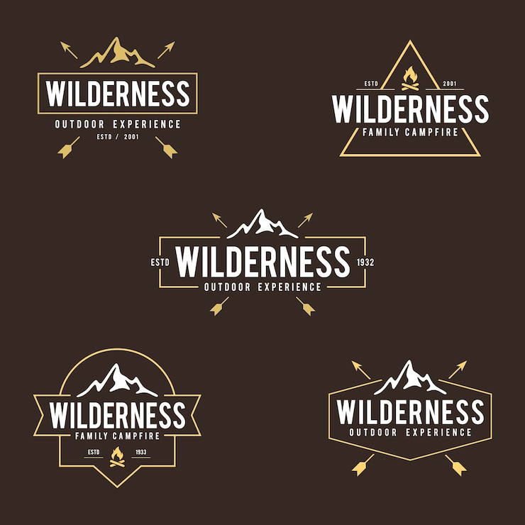 Vecteur étiquettes de montagne en plein air vintage et badges
