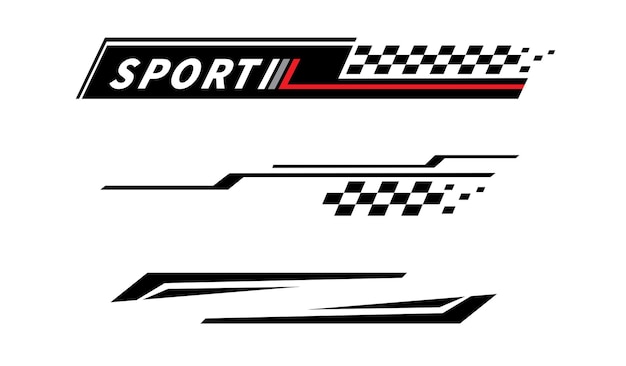 Étiquettes à rayures pour voitures de sport Étiquetes à rayures de course Drapeau à carreaux Étiquette pour voitures