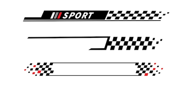 Étiquettes à rayures pour voitures de sport Étiquetes à rayures de course Drapeau à carreaux Étiquette pour voitures