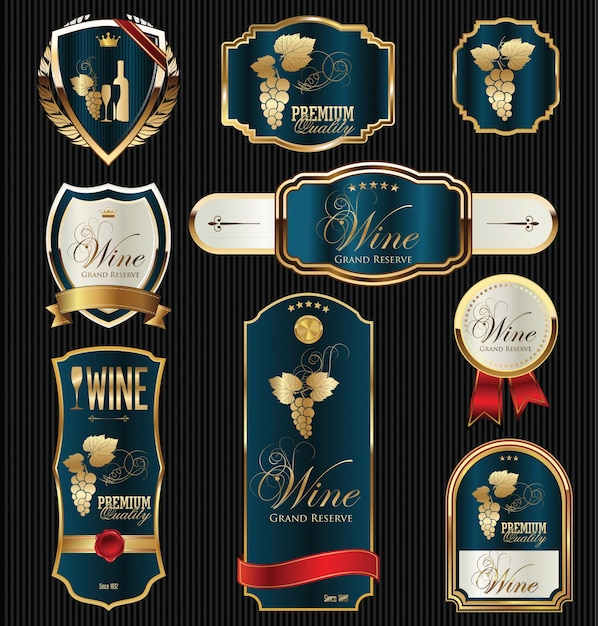 Vecteur Étiquettes de vin
