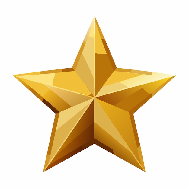 Une étoile à cinq branches dorée brillante avec une apparence tridimensionnelle