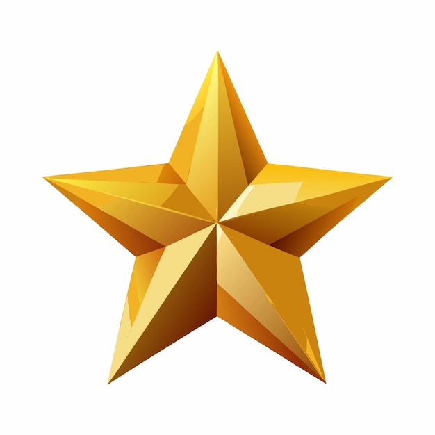 Une étoile à cinq branches dorée brillante avec une apparence tridimensionnelle