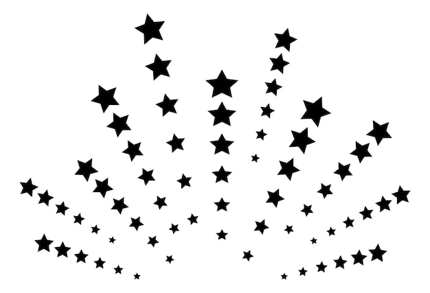 Étoile éclatante Icône Noire Symbole De Feu D'artifice Ciel Isolé Sur Fond Blanc