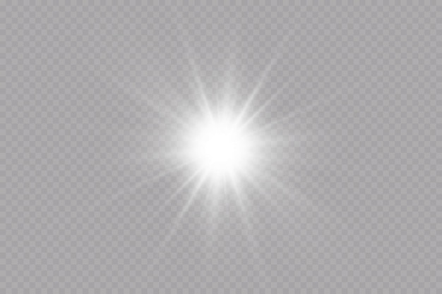 Étoile à Effet De Lueur Sur Fond Transparent Illustration Vectorielle De Soleil Brillant