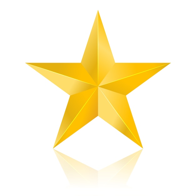 Étoile d&#39;or illustration vectorielle sur fond blanc
