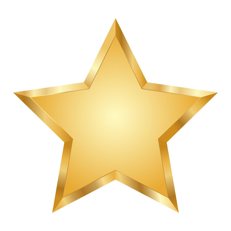 Vecteur étoile d'or réaliste