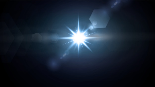 Étoiles brillantes au néon isolés sur fond noir.
