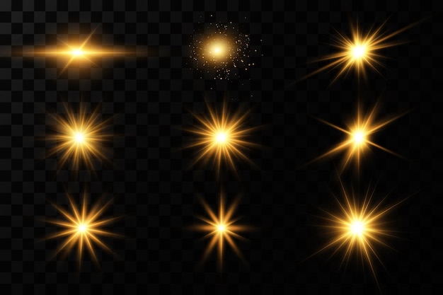 Étoiles dorées brillantes