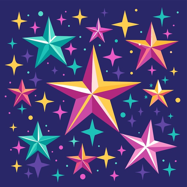 Vecteur Étoiles étincelantes motif d'illustration vectorielle griffonné