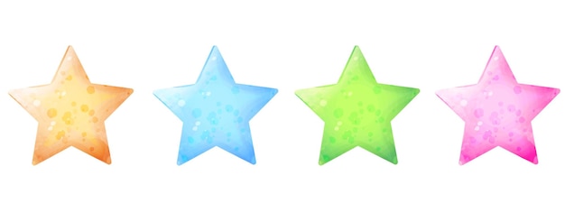étoiles multicolores aquarelle vectorielle pour la conception des enfants