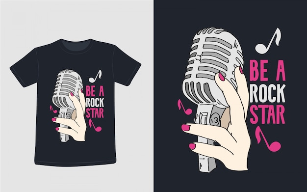 Être Une Rock Star Citations Inspirantes T-shirt Typographie