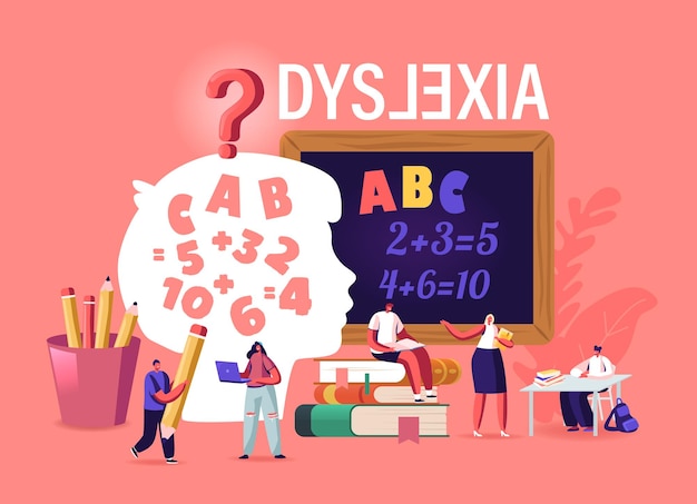 Vecteur Étude sur les enfants atteints de troubles de la dyslexie dans une école spécialisée