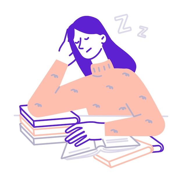 Étudiant Dort Avec Un Livre