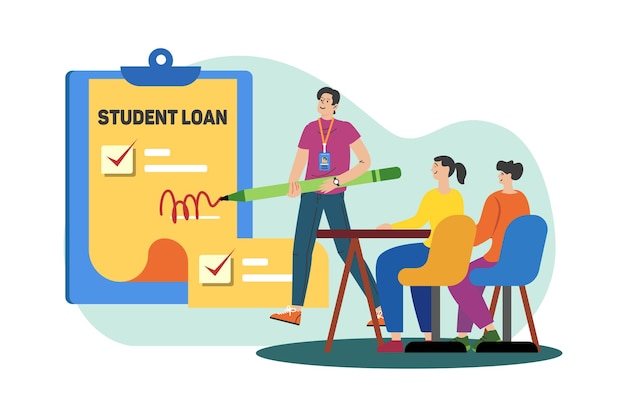 Étudiant faisant une demande de prêt étudiant