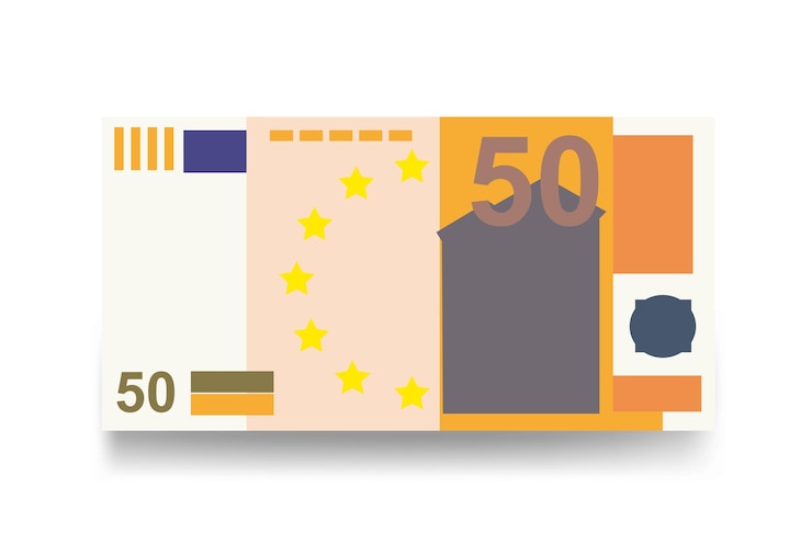 Vecteur euro vector illustration europe argent ensemble de billets de banque papier-monnaie 50 eur