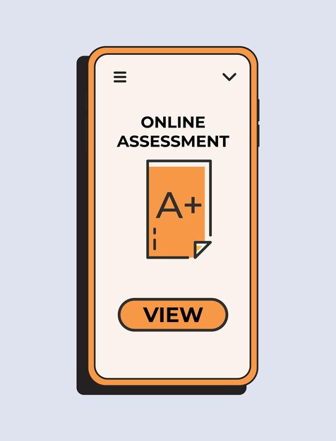 Évaluation scolaire en ligne École dans votre téléphone Concept d'éducation en ligne Concept d'illustration vectorielle