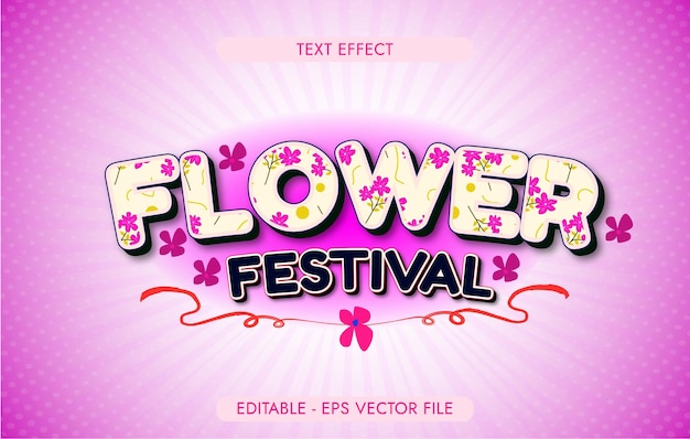 Événement De Fête Des Fleurs Avec Effet De Texte