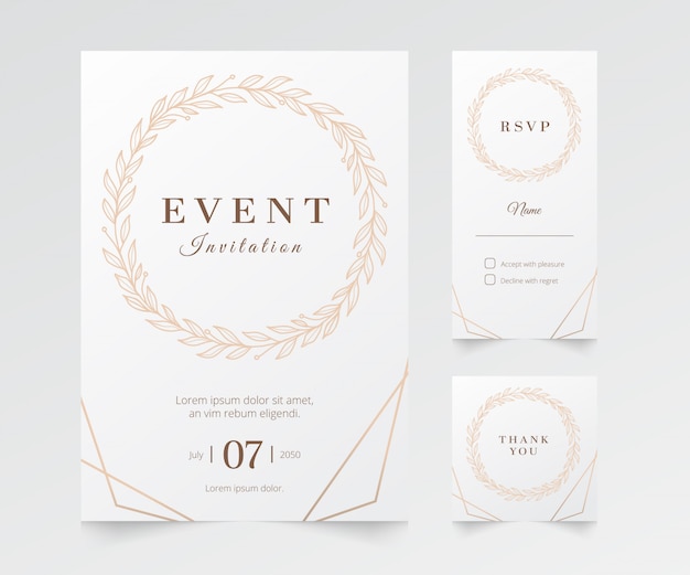 Événement Minimaliste Moderne Et Invitation De Mariage