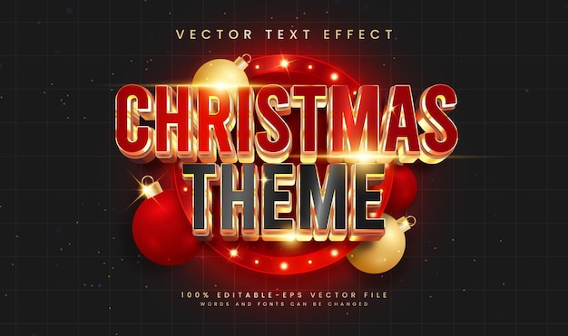 Évènement de Noël effet de texte vectoriel modifiable avec concept rouge moderne Convient pour célébrer un événement de Noël