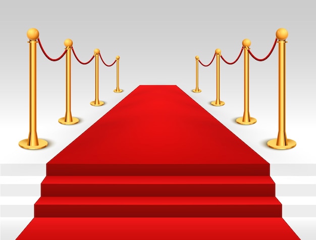 Événement De Tapis Rouge Avec Illustration De Barrières D'or