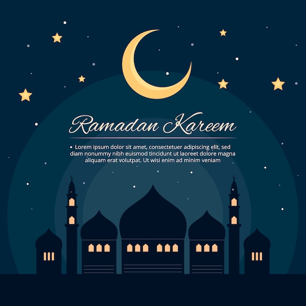 Vecteur Événement traditionnel du ramadan et lune