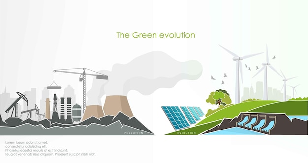 Évolution Du Concept D'énergie Renouvelable D'écologisation Du Monde.