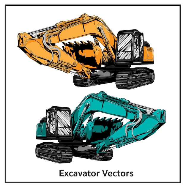 Vecteur excavatrice