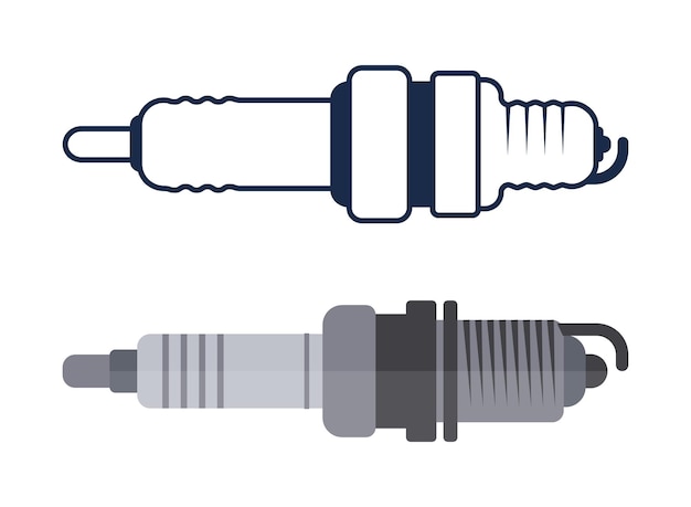 Excellentes Illustrations De Bougies D'allumage De Véhicule Avec Fond Blanc. Vecteur Premium De Haute Qualité.