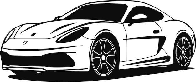 Un exemple de réalisme Art vectoriel d'une voiture noire moderne avec une précision époustouflante méticuleusement conçue