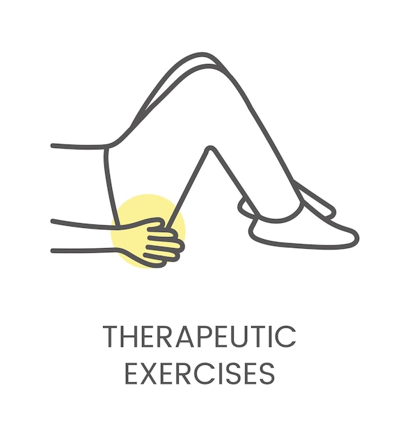 Exercices Thérapeutiques D’icône Vectorielle Pour La Physiothérapie Et La Réadaptation Illustration Linéaire