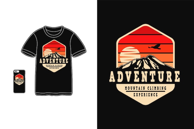 Expérience D'alpiniste D'aventure, Style Rétro Silhouette Design T-shirt