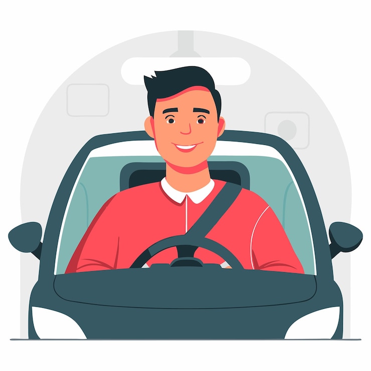 Vecteur expérience de conduite avancée avec l'illustration de la voiture conceptuelle