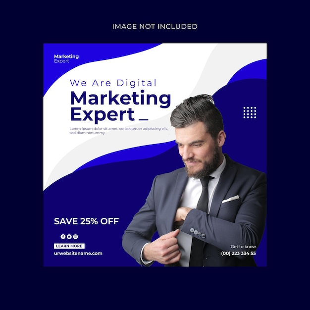 Expert En Marketing Numérique Instagram Post Bannière Web Ou Modèle De Bannière De Médias Sociaux