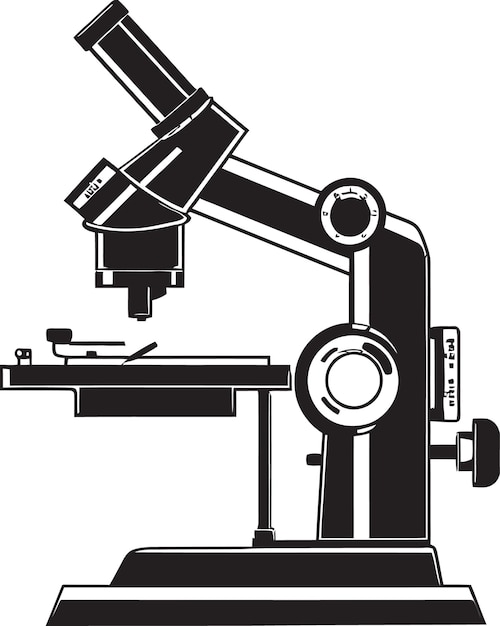 Vecteur explorateur de vision microscopique lentille emblématique lentille détail insight vecteur design noir